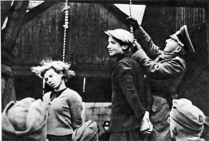 The execution by hanging of Soviet underground fighters in Minsk