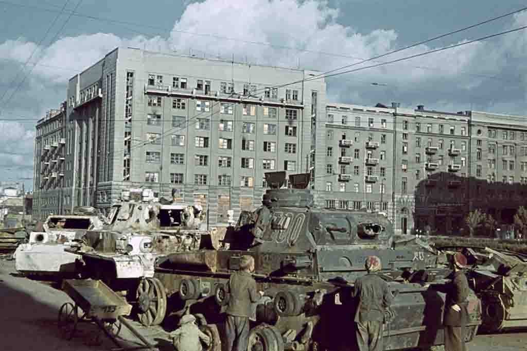 destroyed armored vehicles