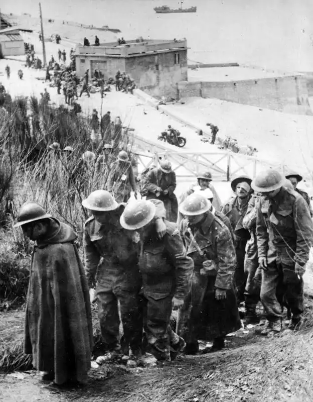 British and French prisoners of war captured by German forces near Veules-les-Roses, May 1940, during the Battle of France, published in Picture Post.