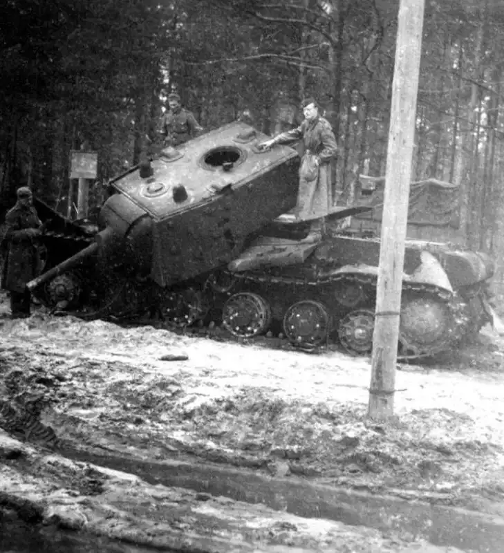 Destroyed Soviet KV-1 Heavy Tank in Bryansk Region, Autumn 1941