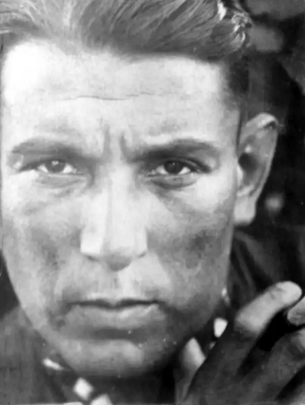 Rare WWII photo of Soviet battery commander Gilel Mirlin during the grim retreat of 1941