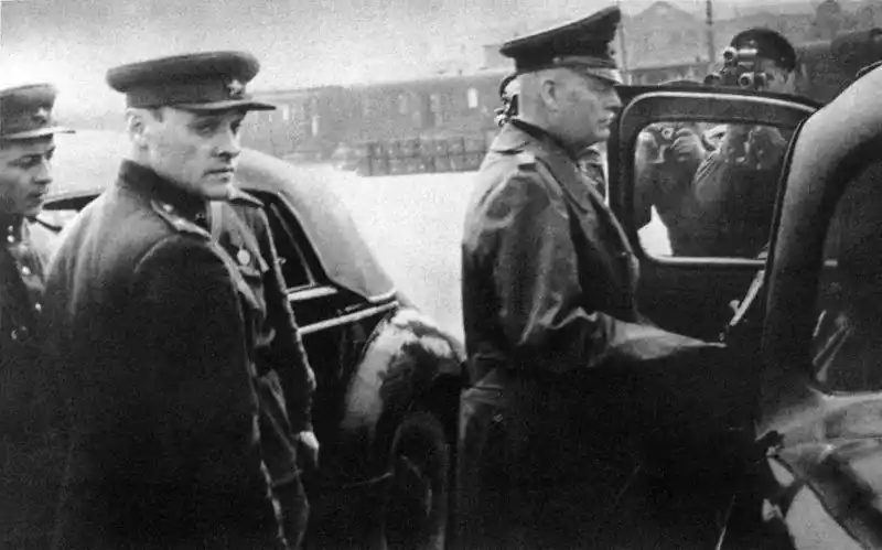 Wilhelm Keitel on His Way to Sign the German Surrender