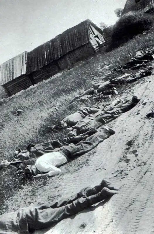  Soviet civilians — likely teenagers — executed en masse by retreating German troops