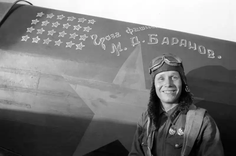 Soviet Ace Pilot Mikhail Baranov in Stalingrad — WWII, 1942