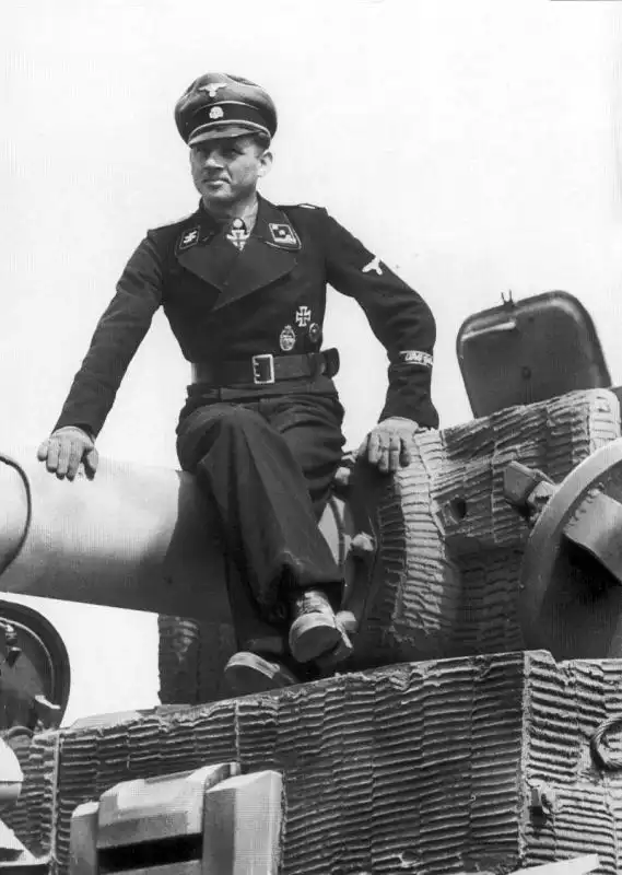 Michael Wittmann, German Tiger I tank ace, photographed in France, 1944.