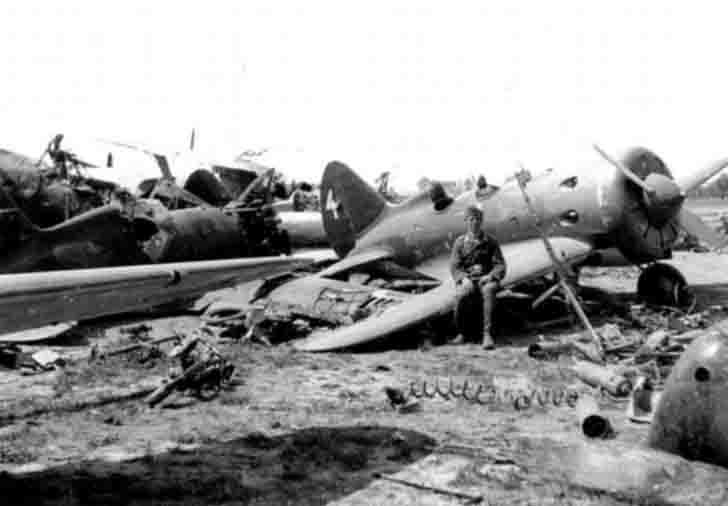 Destruction of the Soviet aviation equipment