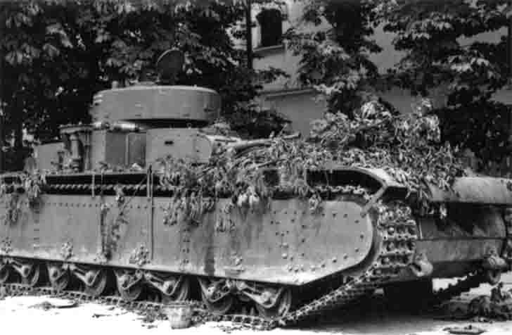 Abandoned T-35 heavy tank