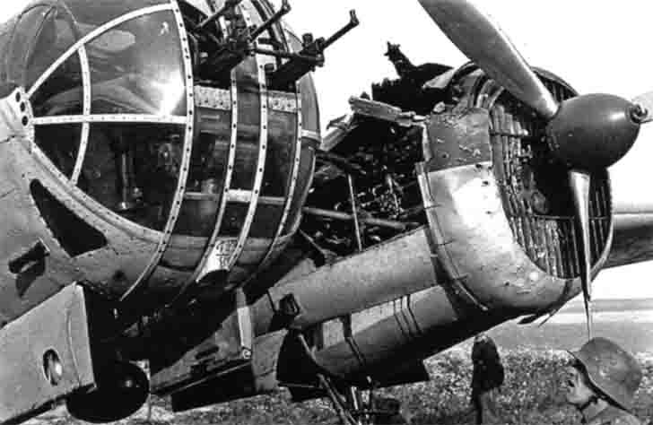Damaged Soviet Tupolev SB high speed bomber