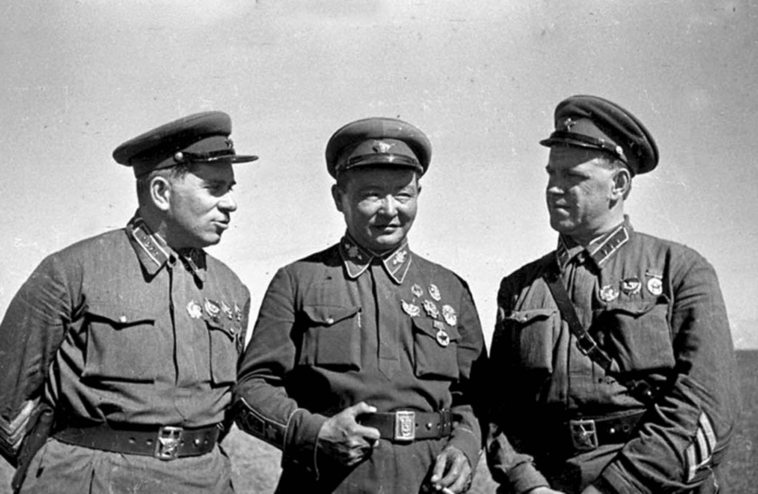 G. Stern, Kh. Choibalsan, Georgy Zhukov