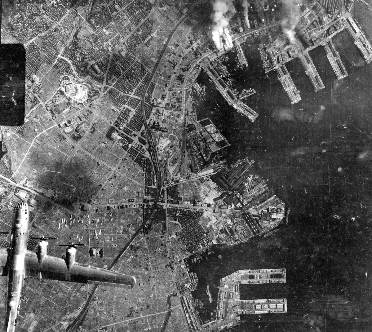 The bombing of the Japanese city