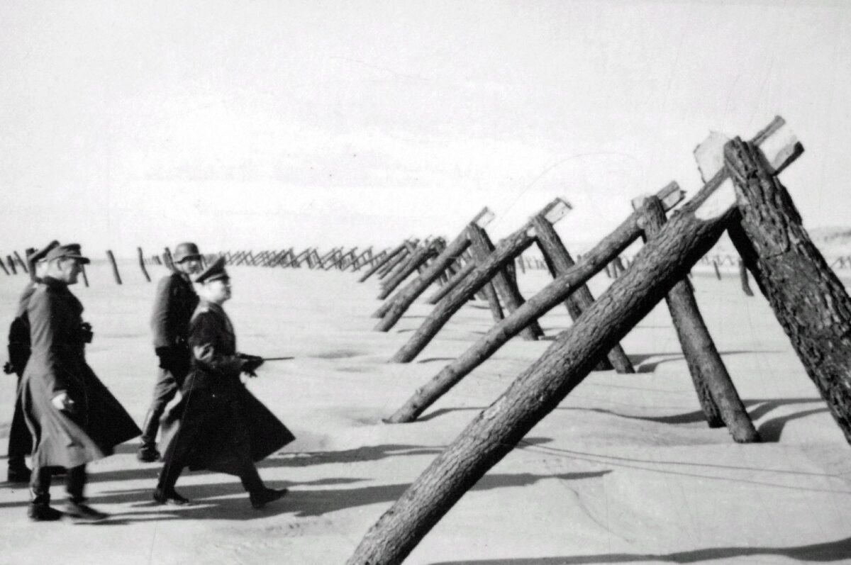 General-Field Marshal Erwin Rommel inspects the fortifications of the Atlantic  wall