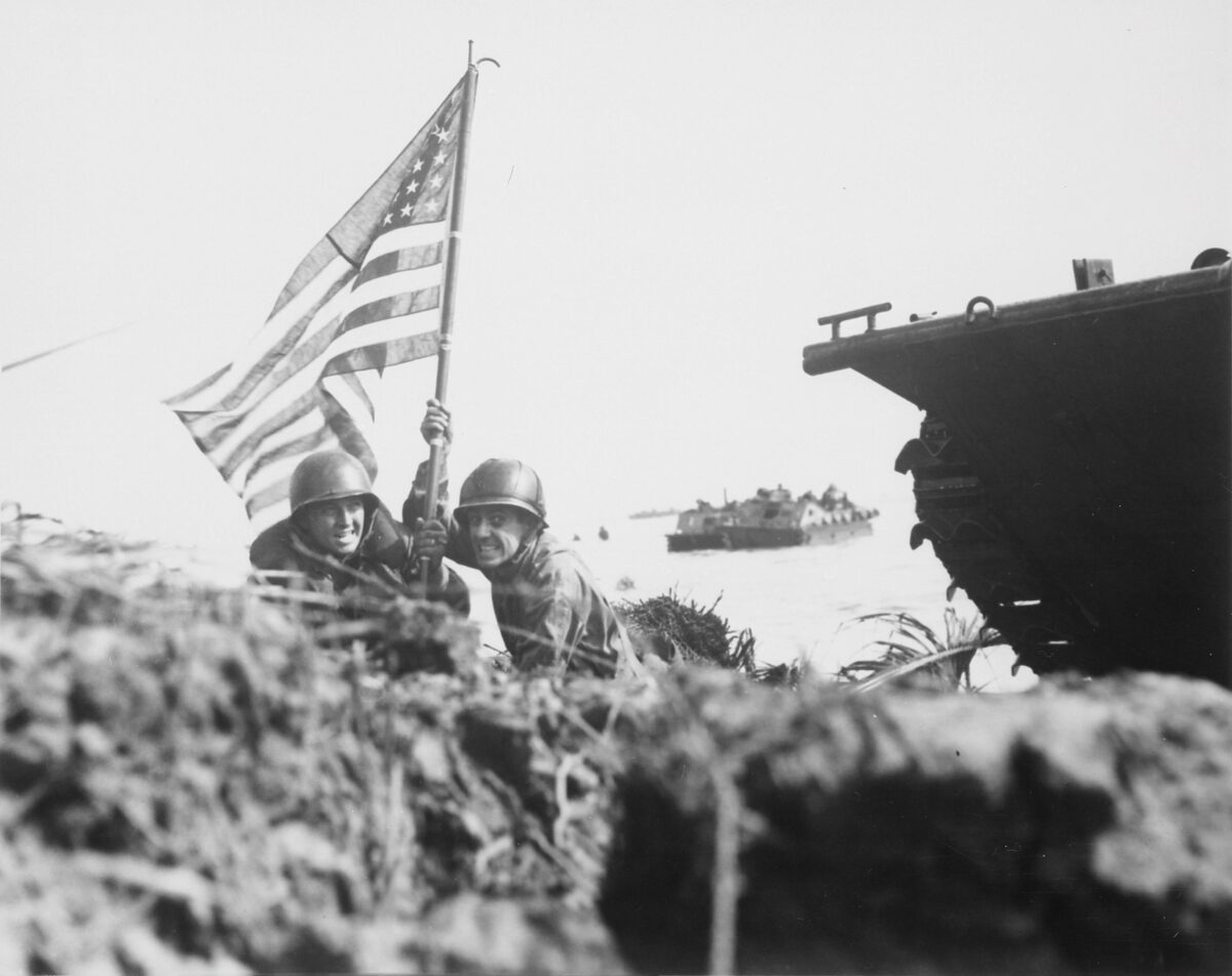American flag over Guam