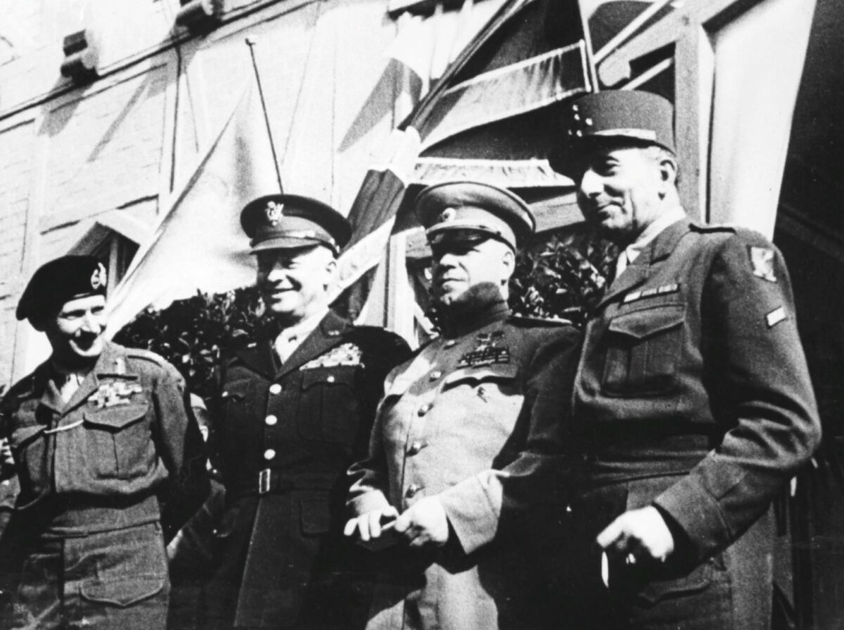Georgy Zhukov, Dwight Eisenhower, Bernard Montgomery, de Lattre de Tassigny