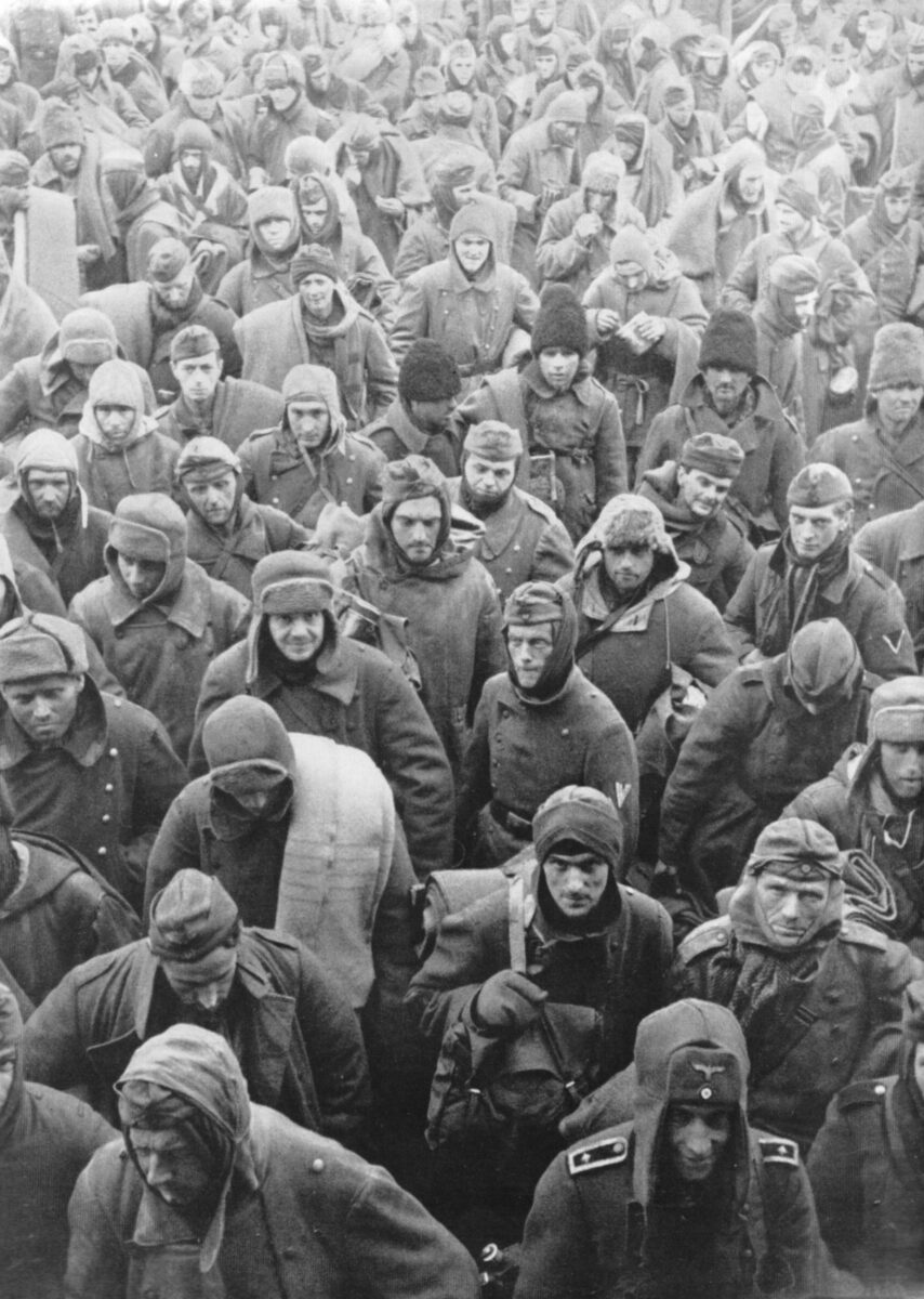 A convoy of captured Germans in Stalingrad