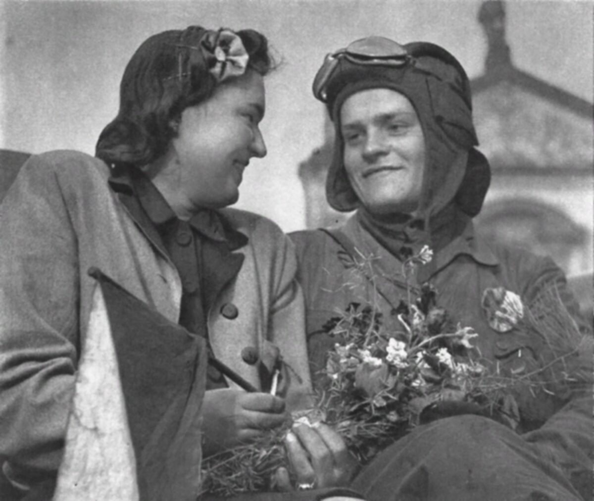 Female resident of Prague, tanker of the Red Army