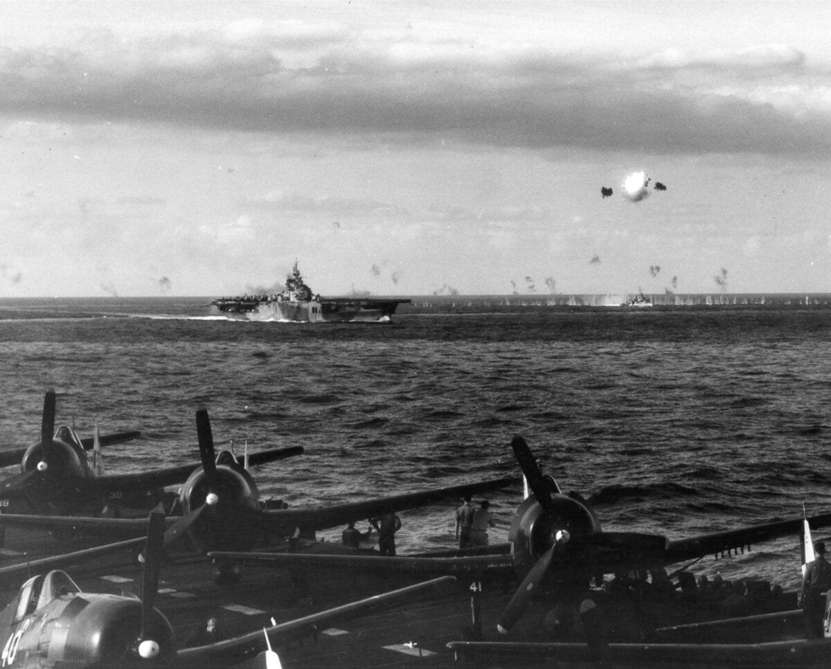 explosion of kamikaze plane