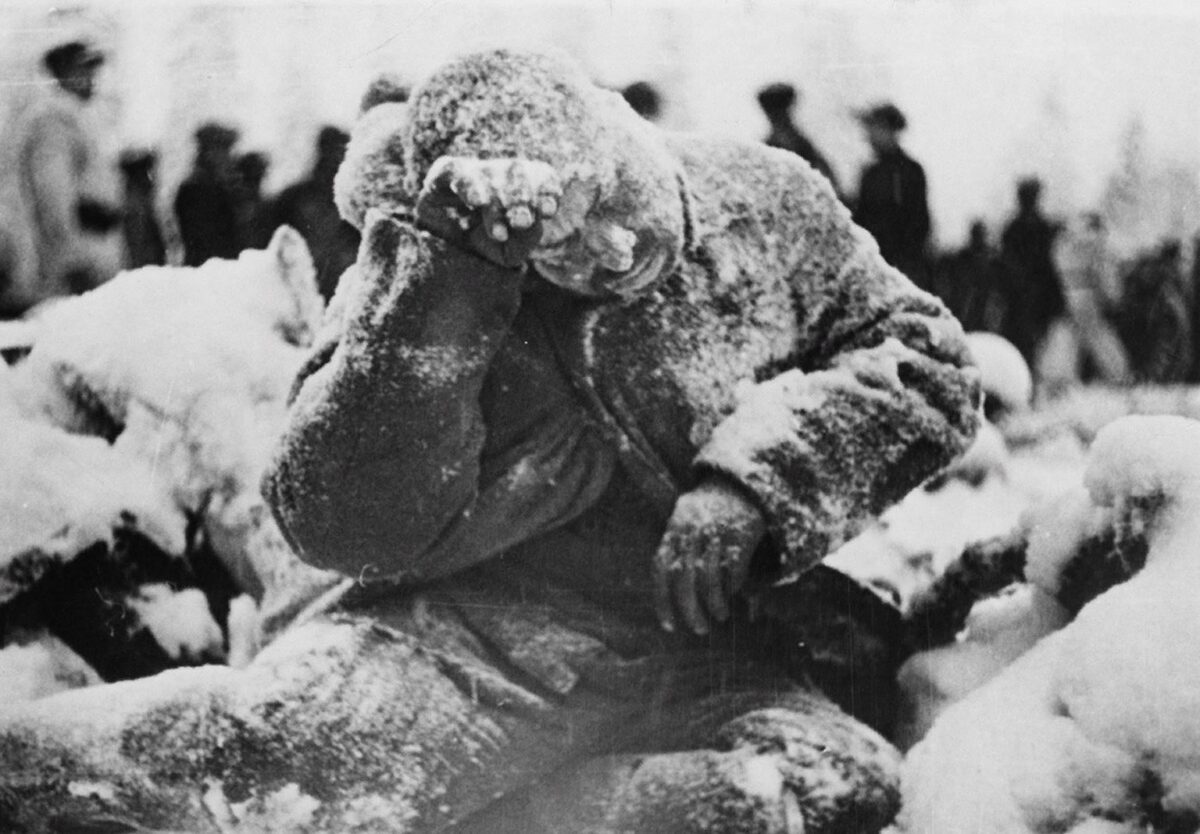 Frozen Red Army soldier