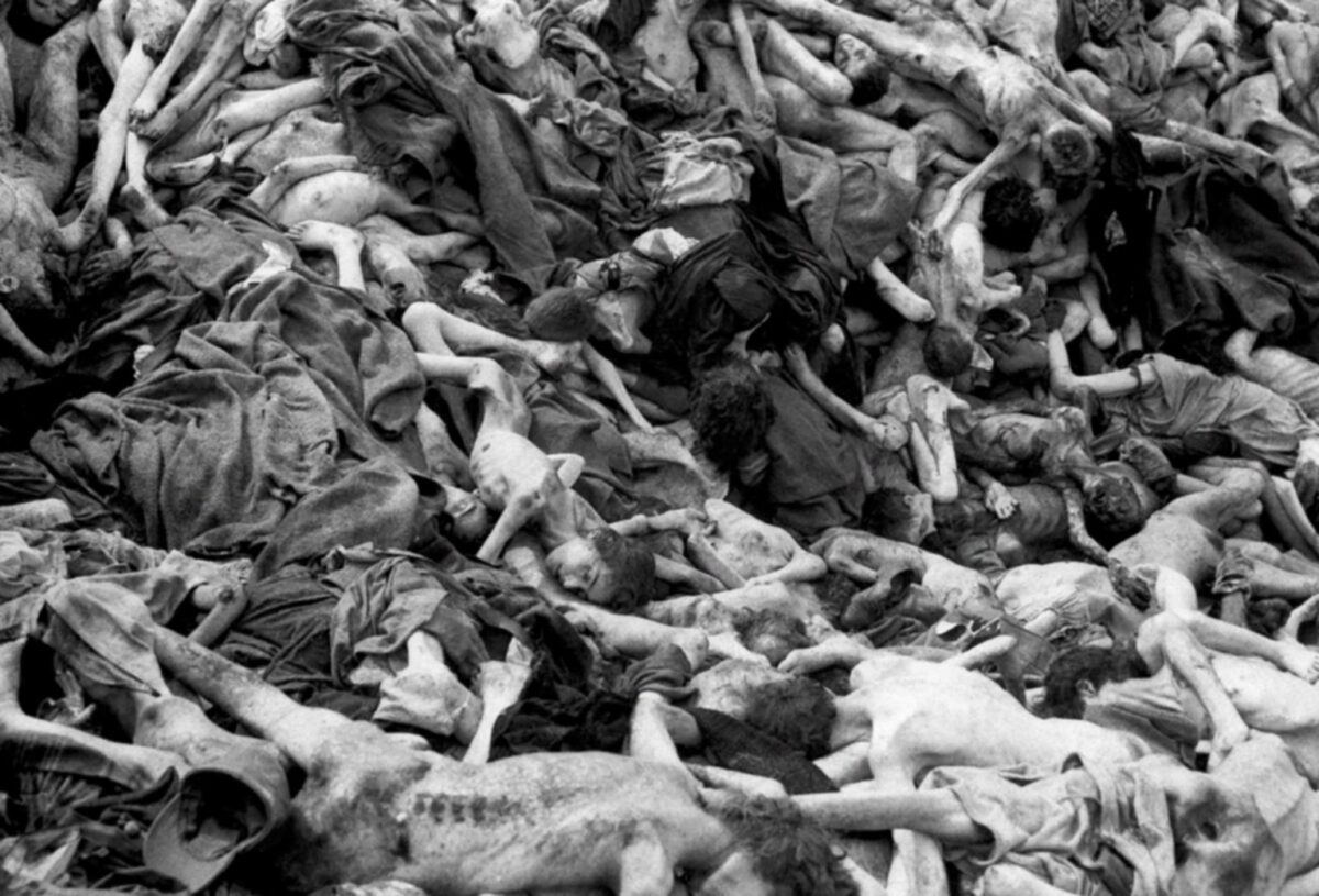 corpses in the Bergen-Belsen concentration camp