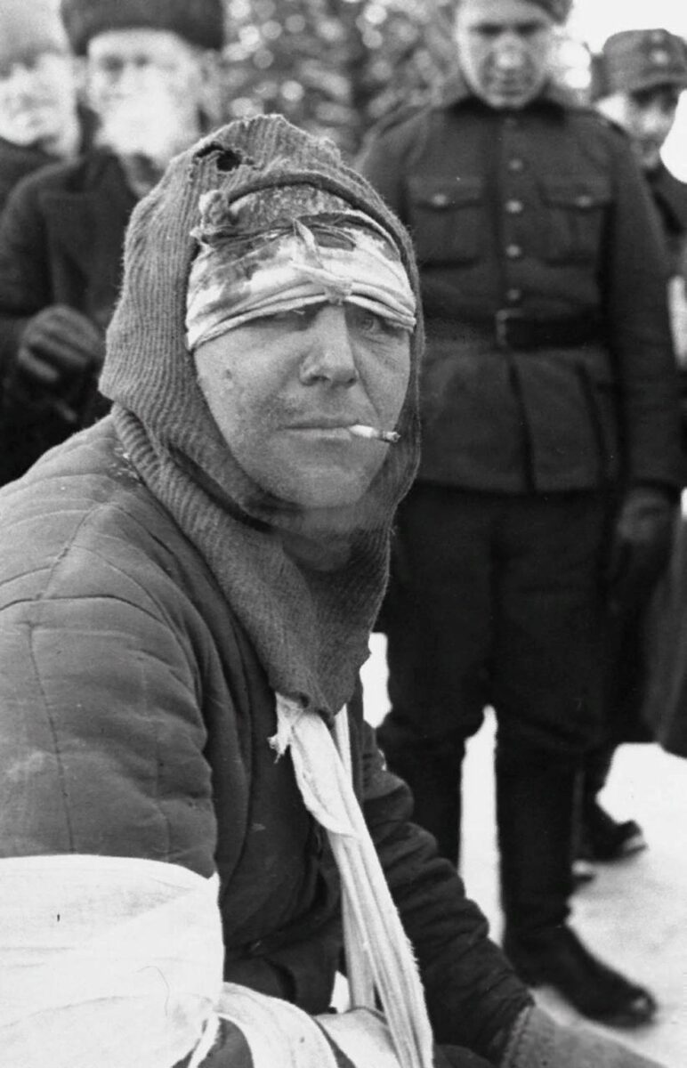 Prisoner of war wounded Red Army soldier