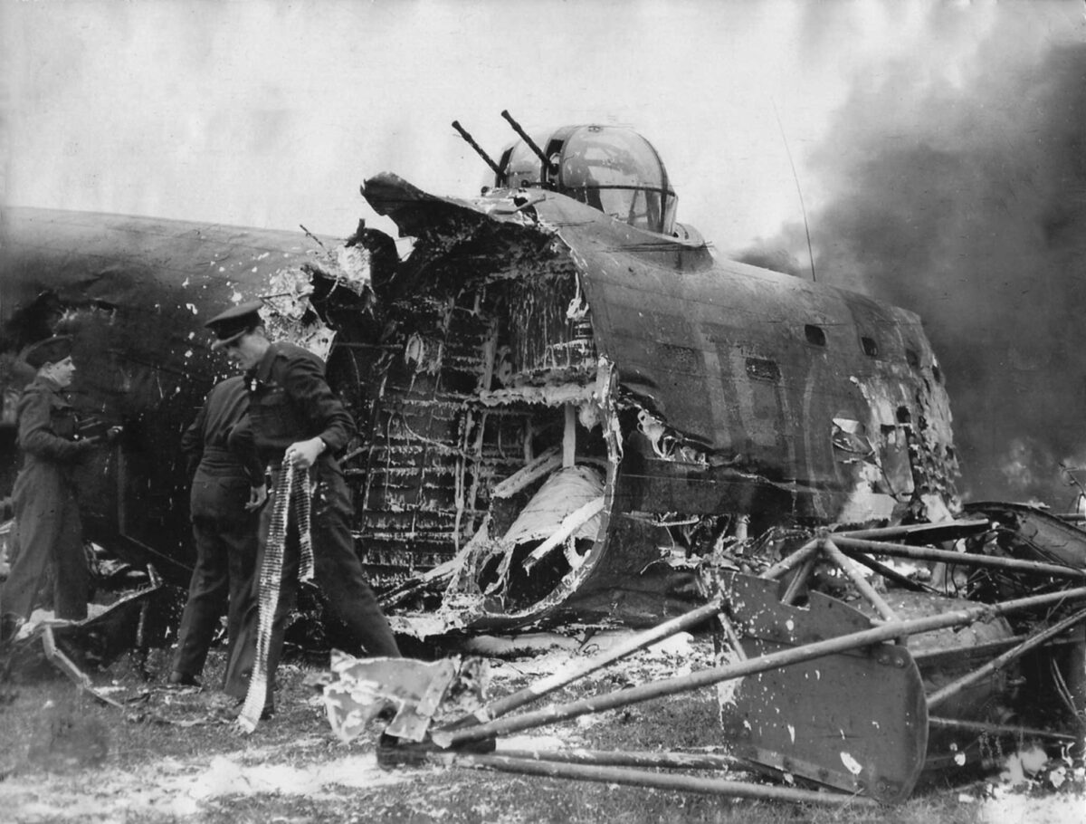 The crash of the British Lancaster bomber