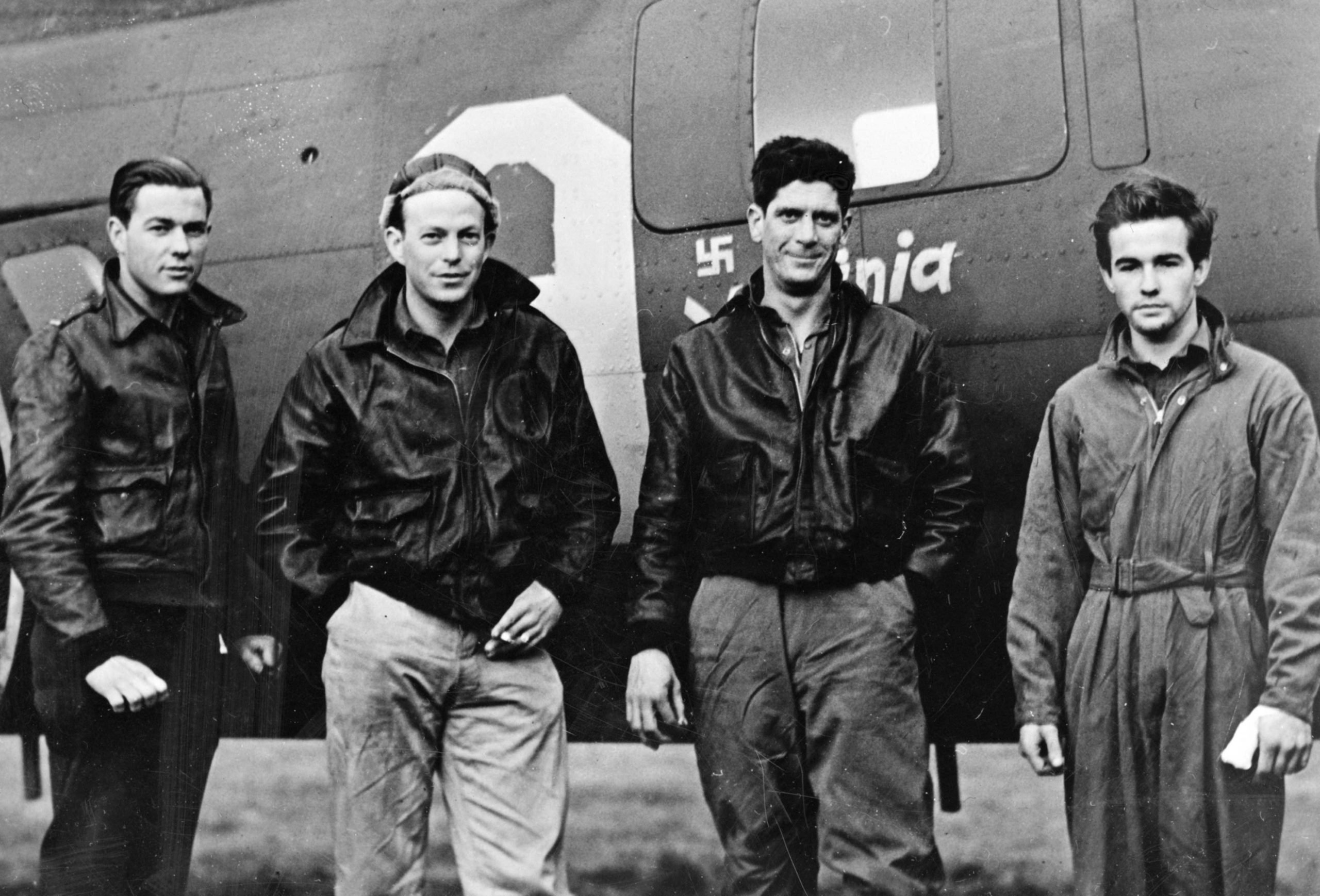 Four crew members of a B-17 bomber