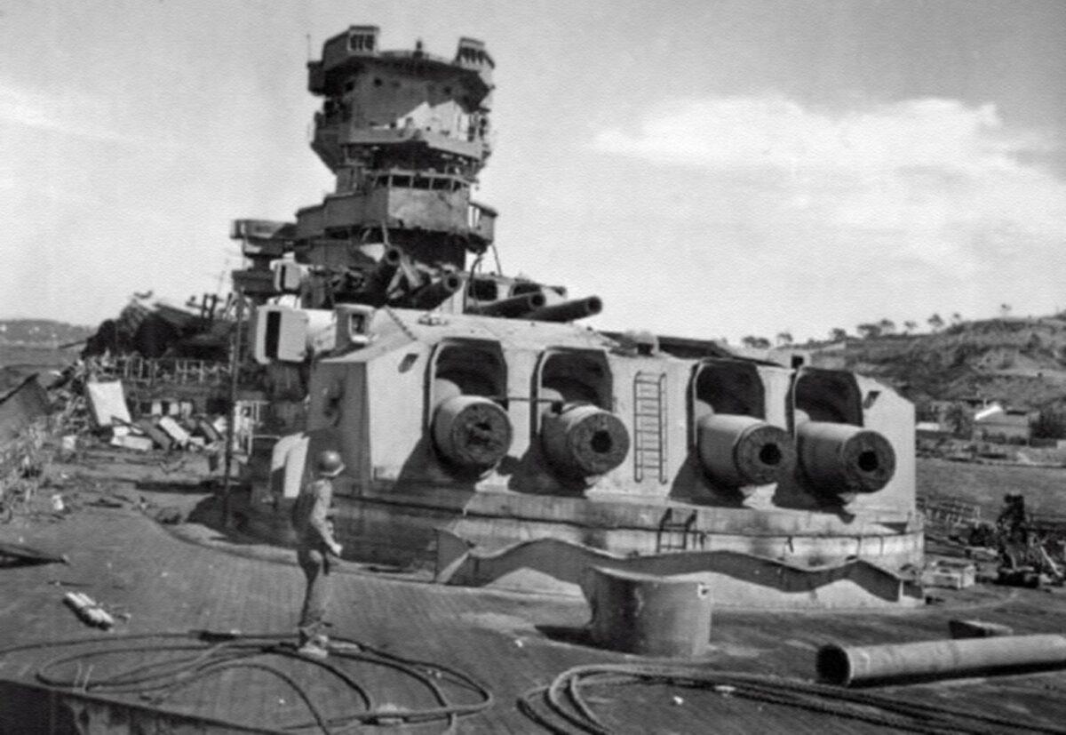 the destroyed French battleship Strasbourg