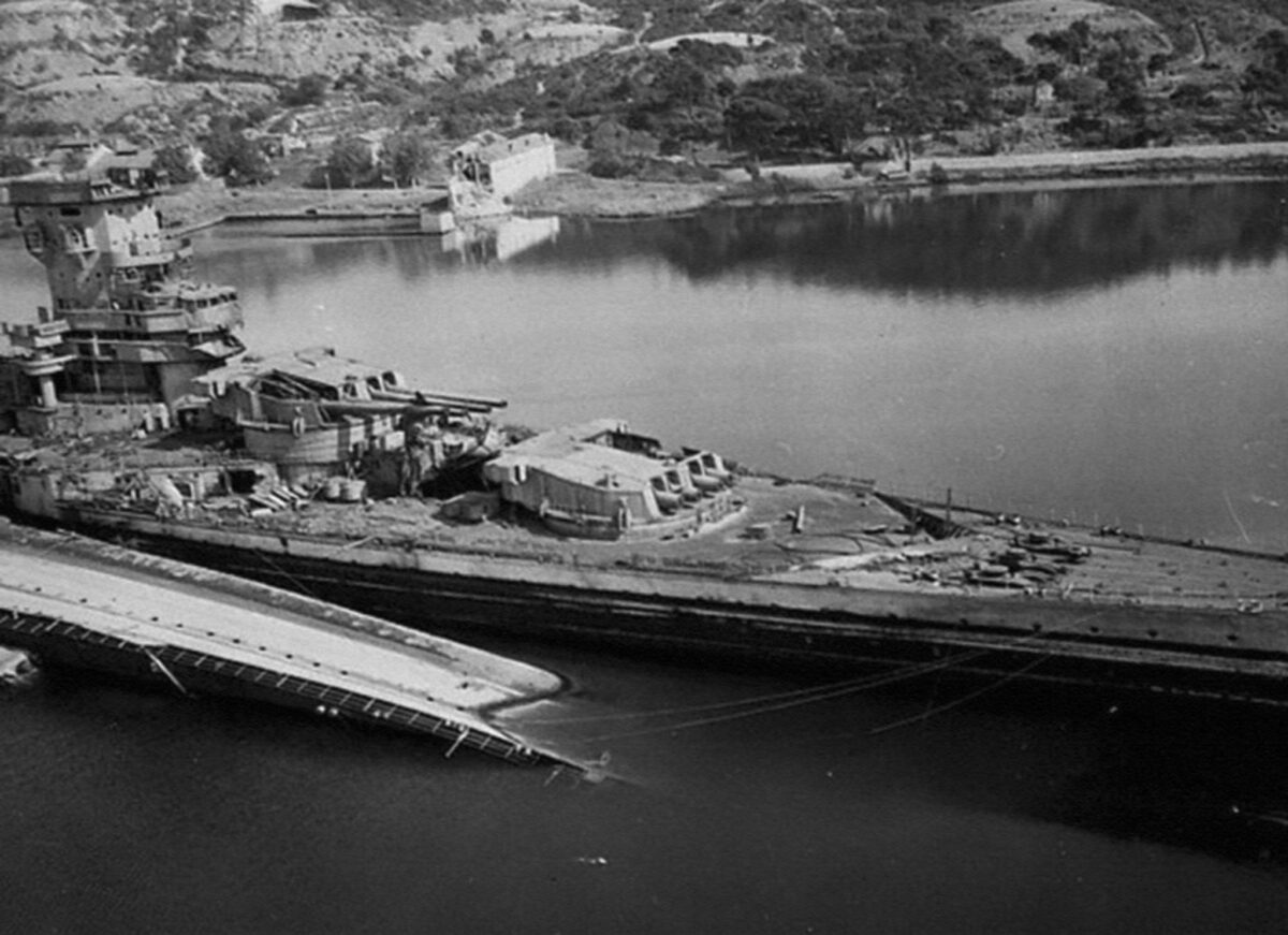 Destroyed French battleship Strasbourg