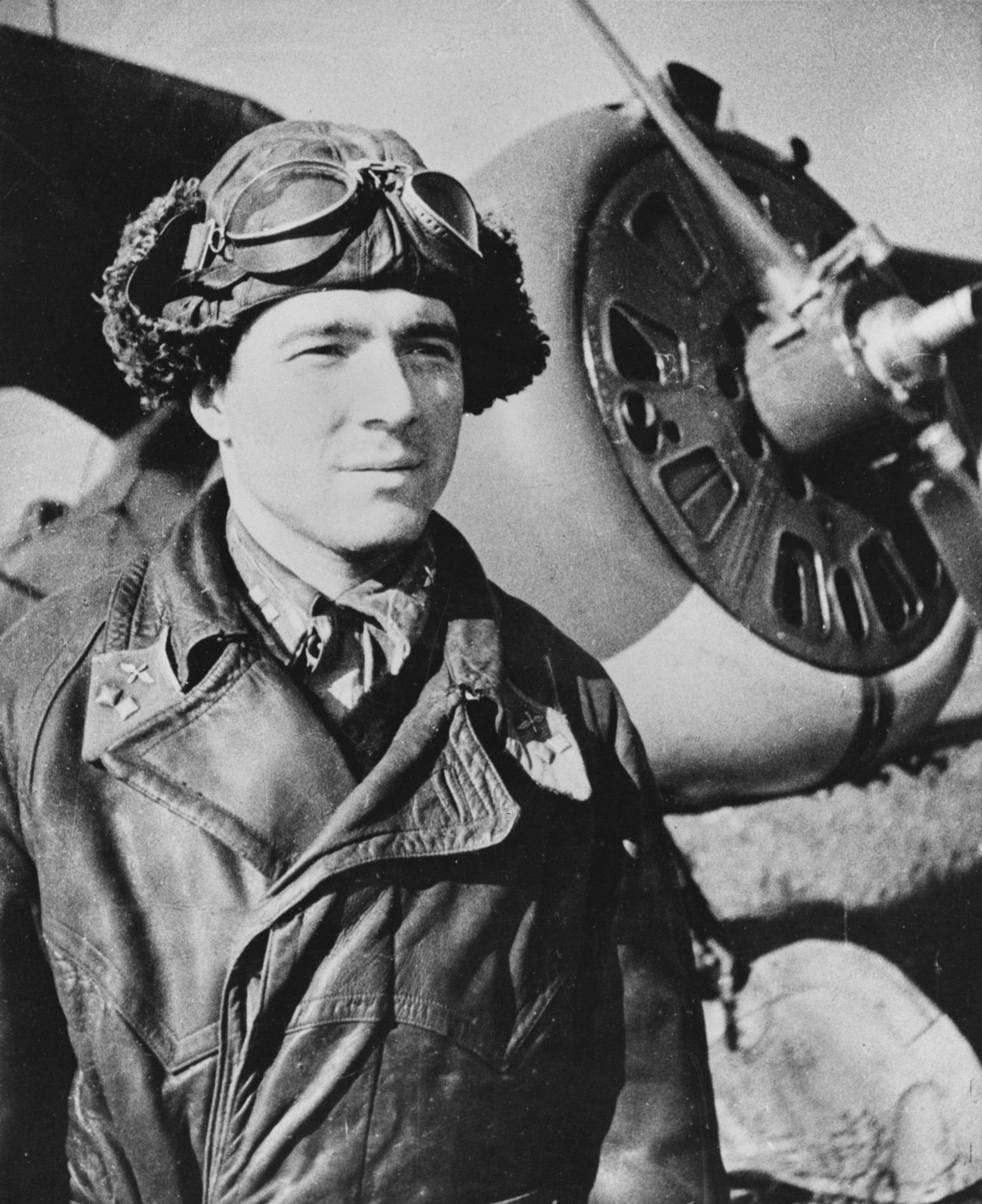 Soviet fighter pilot from the 186th IAP Lieutenant Grigory Egunov