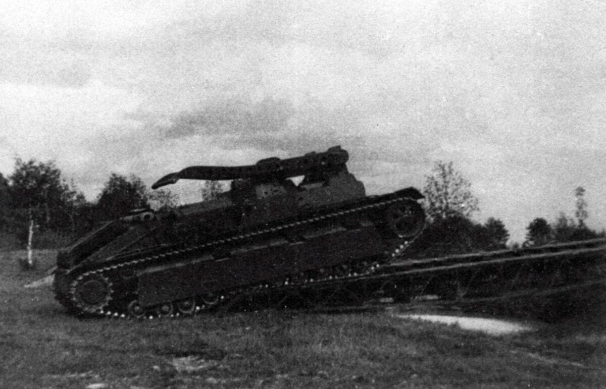 Soviet IT-28 bridge engineering tank