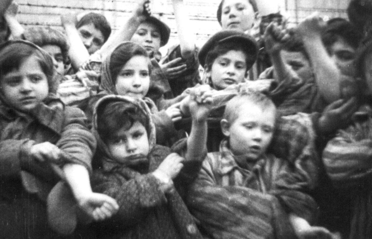 Young prisoners of the Auschwitz concentration camp