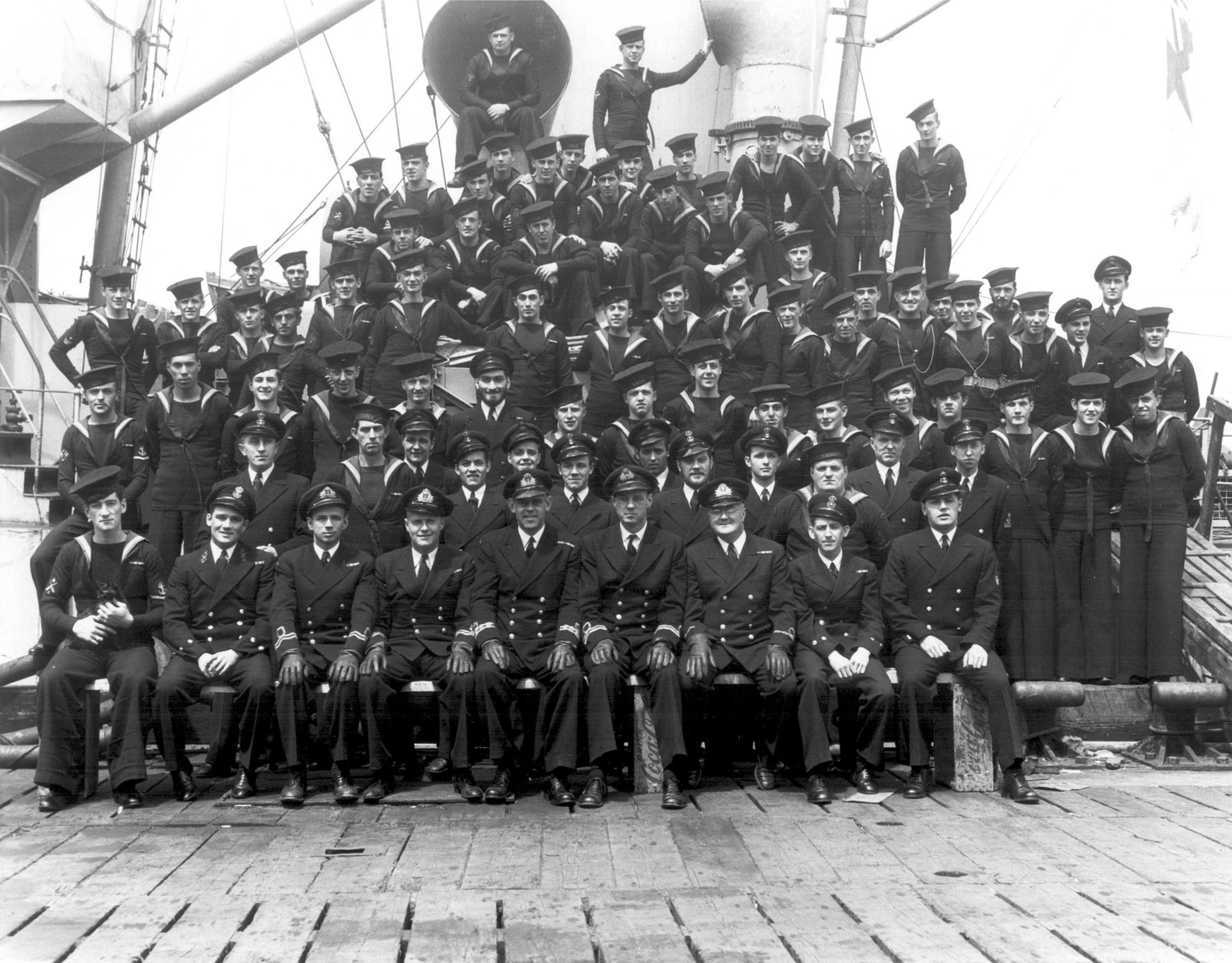 Photo of the crew of the Canadian Chilliwack Corvette