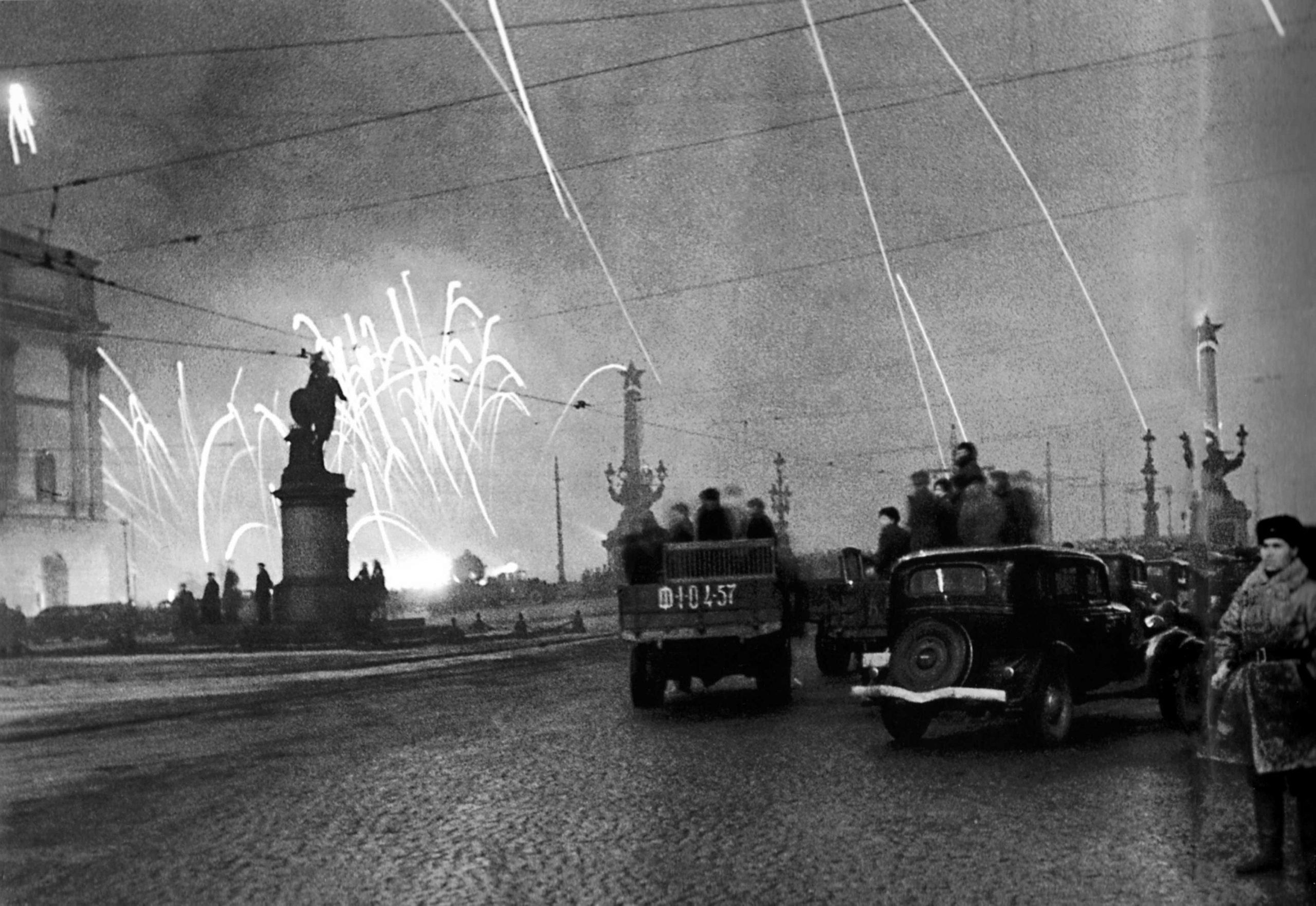 fireworks to commemorate the lifting of the Nazi siege