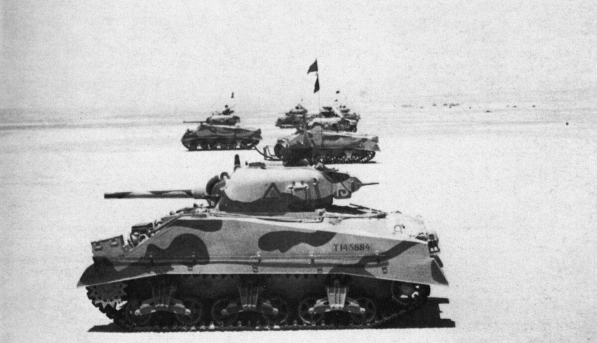 M-4 Sherman tanks from the 7th British Armored Division