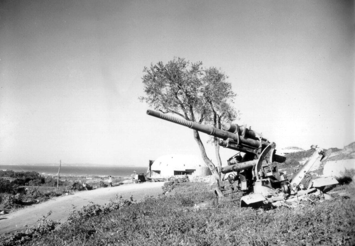 Destroyed German 88-mm FlaK 18 anti-aircraft gun