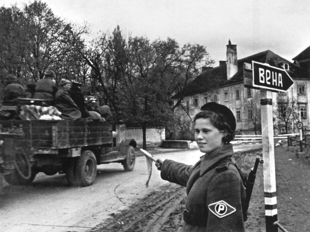 Soviet female traffic controller of the Red Army N. Klimenko
