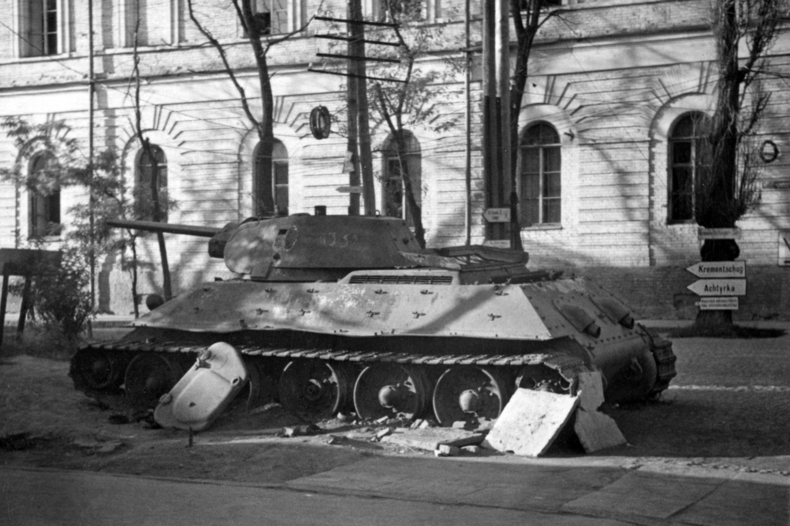 Destroyed Soviet tank T-34-76