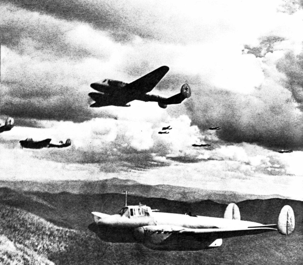 Petlyakov Pe-2 dive bombers of the 1st Far Eastern Front of the Red Army