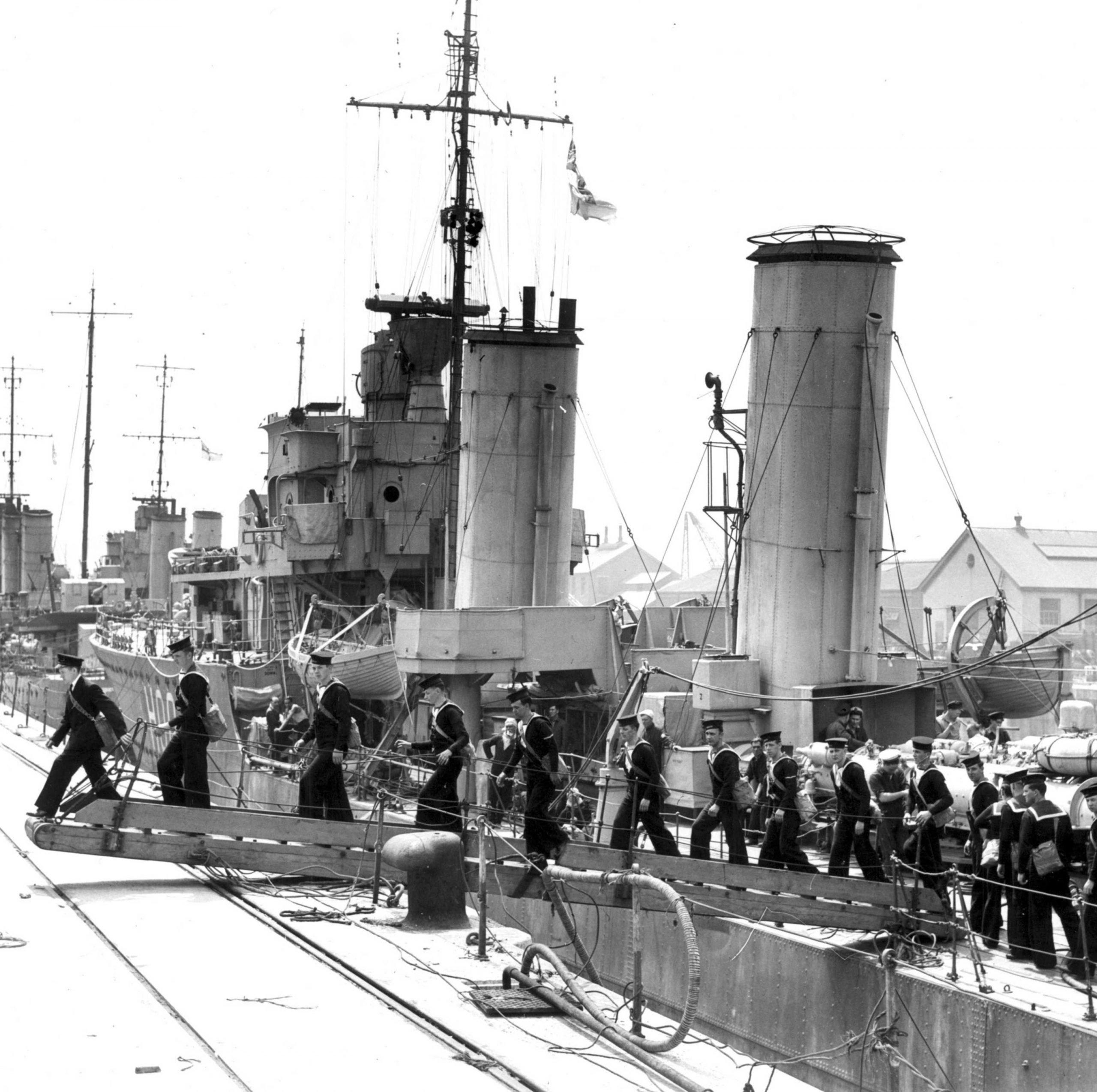 The crew of the Canadian Restigouche destroyer