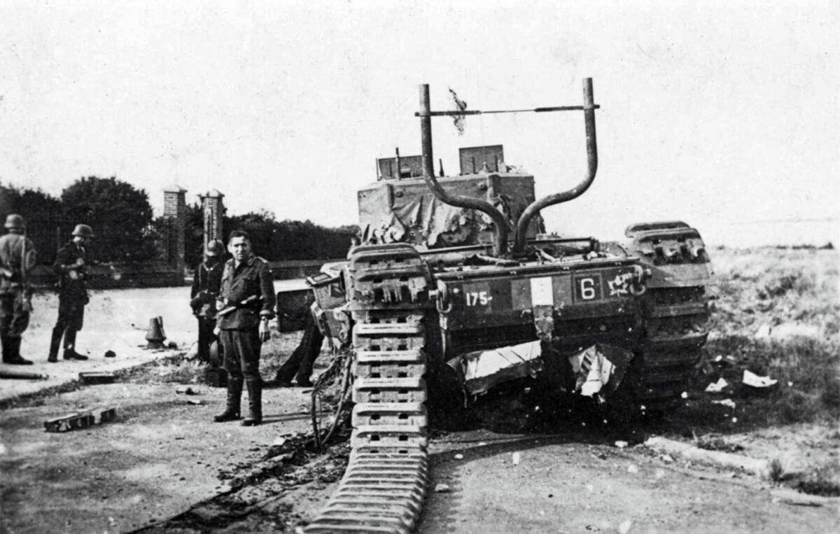 Destroyed Canadian Churchill tank