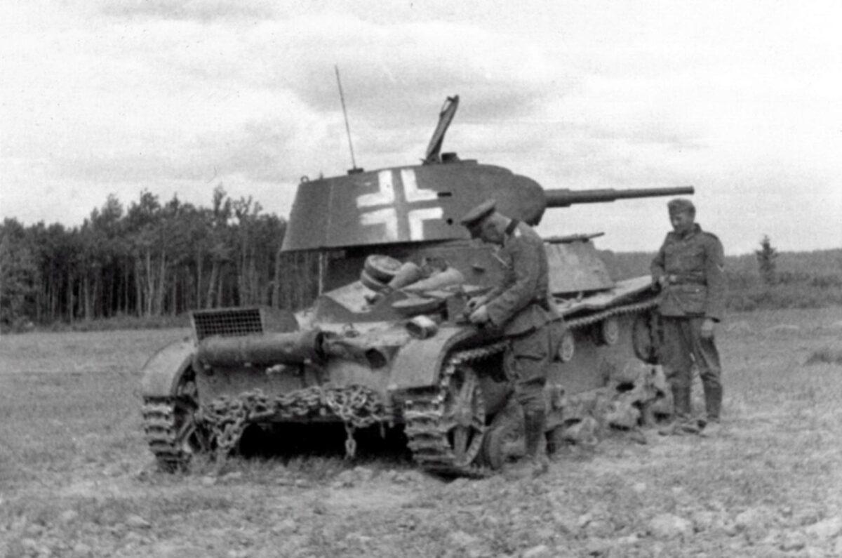 captured Soviet T-26 tank