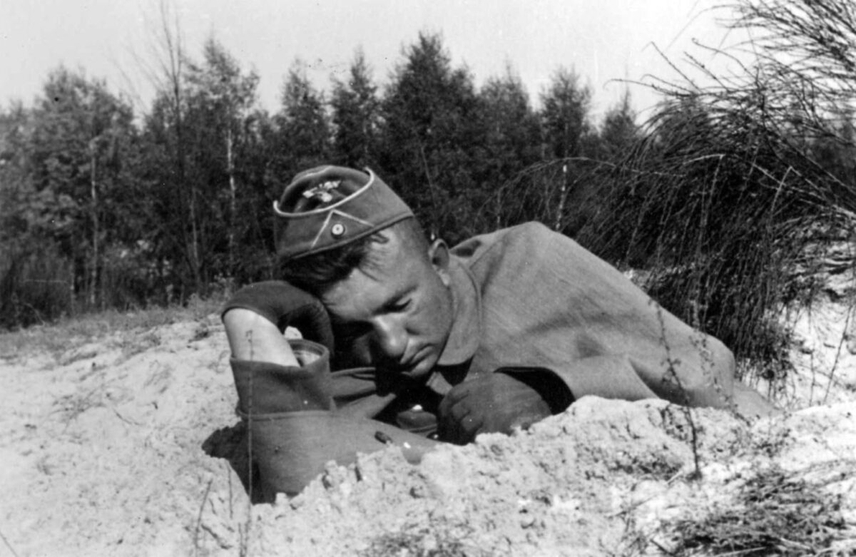 German soldier sleeping