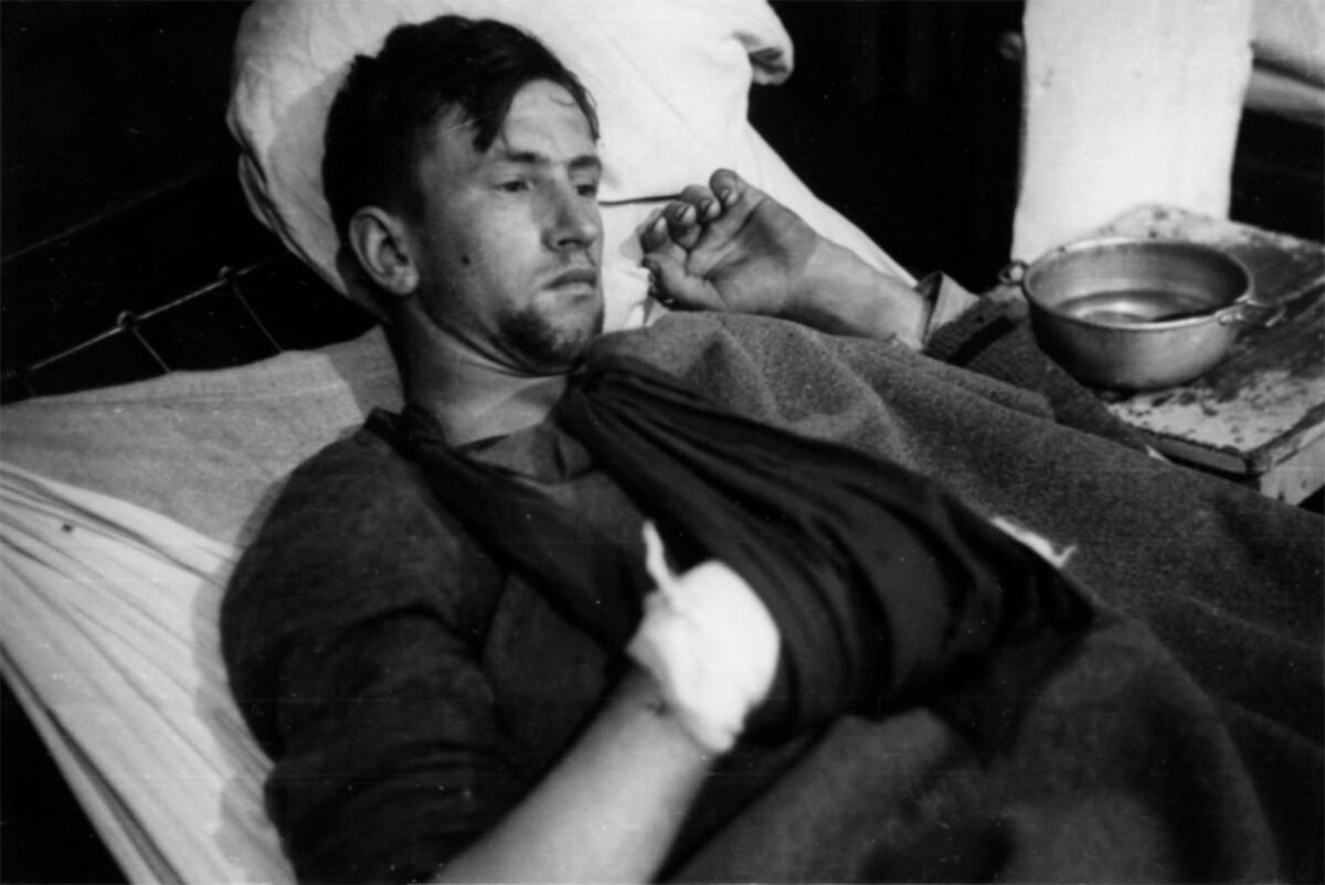 Wounded German soldier
