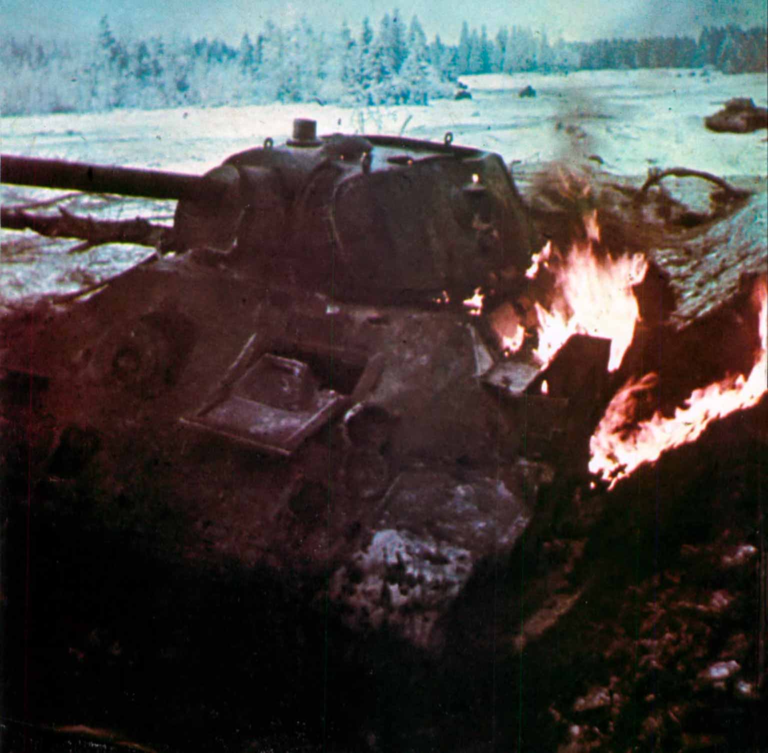 Burnt out T-34